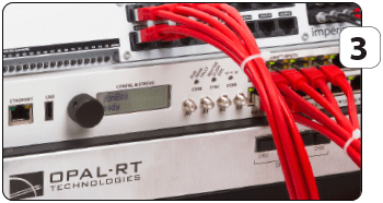Zoom on the digital controller inside the microgrid test bench.