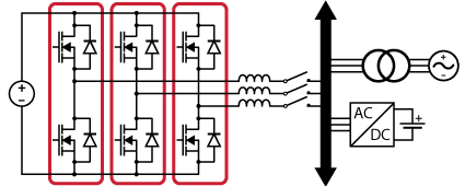 Use case of half-bridge modules to form a SiC power inverter.