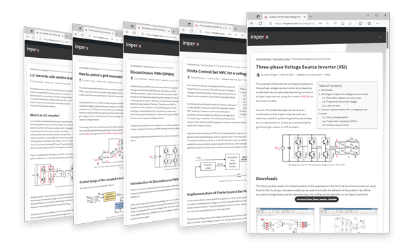 Application examples for power inverter applications