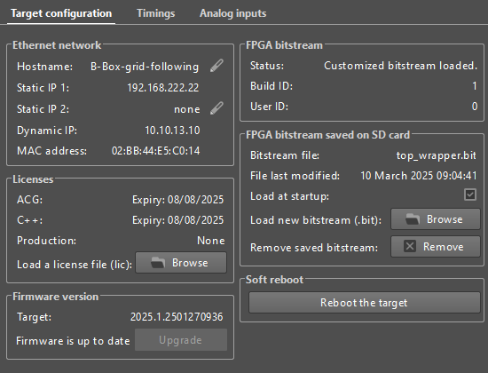 cockpit_page_config Close up on the programmable target configuration dialog.